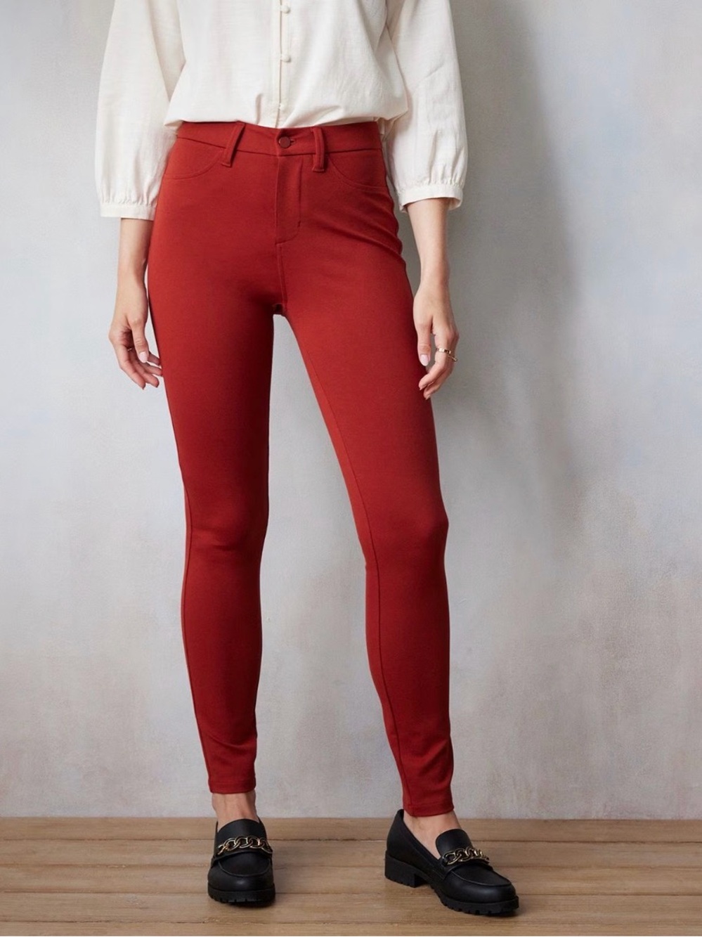 LC Lauren Conrad Burnt Red Cropped Stretch pants size xxl short